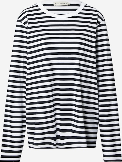 Marškinėliai 'TASARAITA' iš Marimekko, spalva – tamsiai mėlyna jūros spalva / balta, Prekių apžvalga