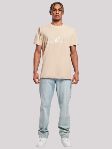 F4NT4STIC Shirt 'Heartbeat Dog Love' in Beige
