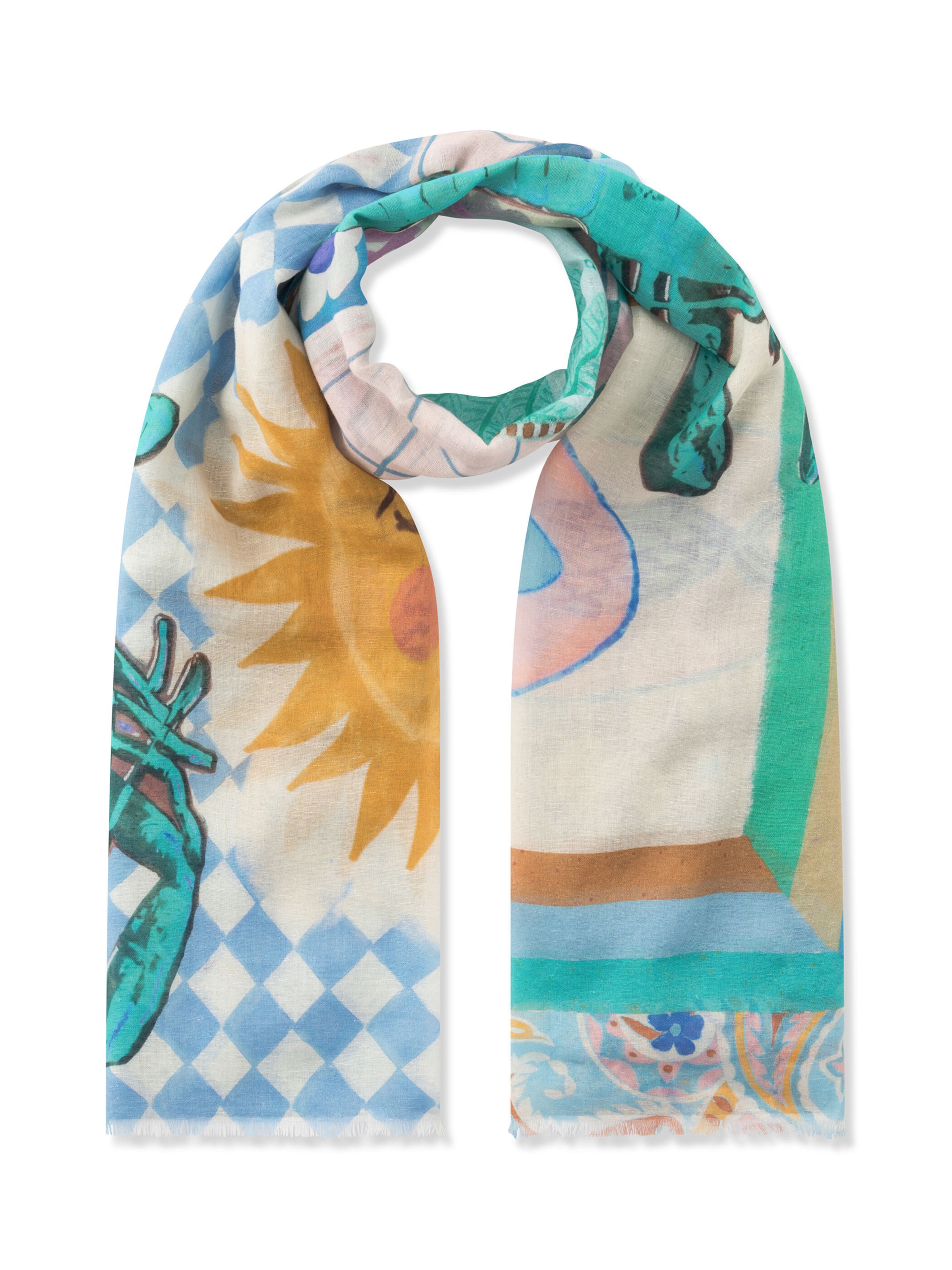 Écharpe CODELLO en bleu : devant