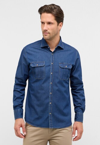 ETERNA Regular fit Zakelijk overhemd in Blauw: voorkant