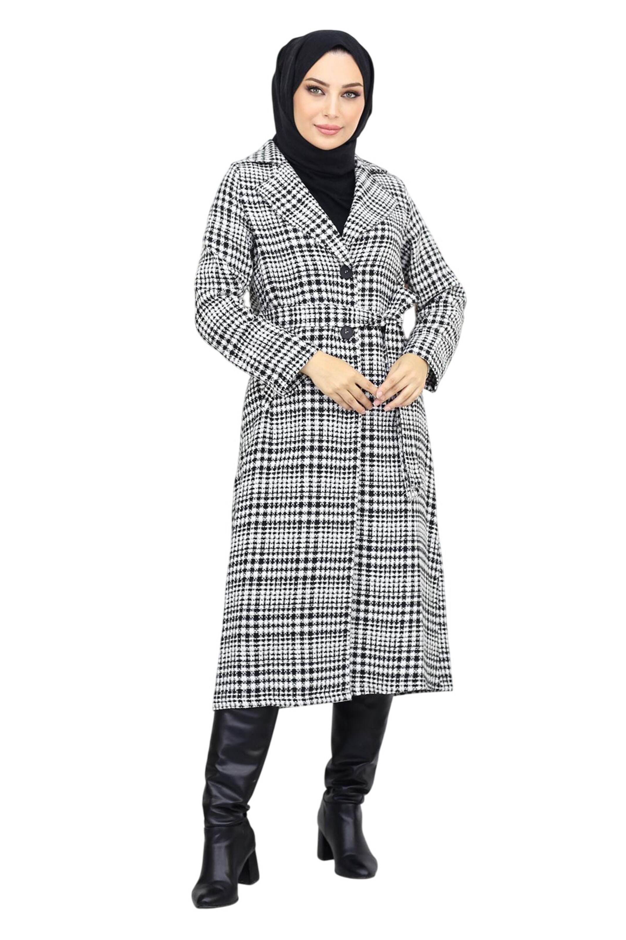 MODAMIHRAM Between-seasons coat in Black: front