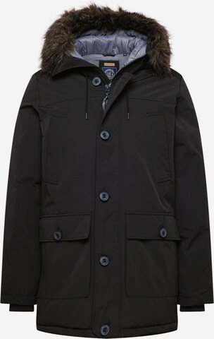 Superdry Winter Parka 'New Rookie' in Black: front