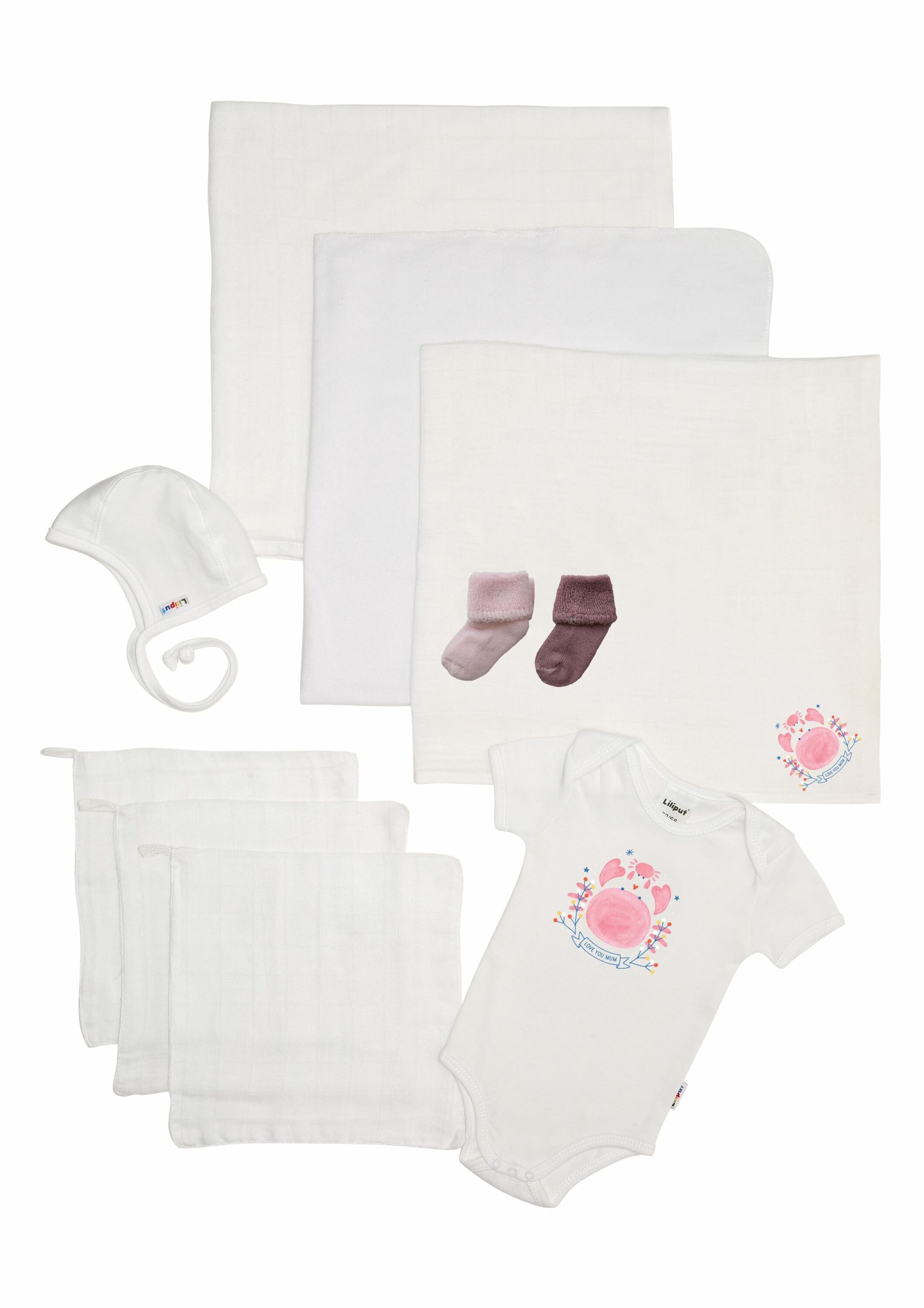 LILIPUT Erstausstattungspaket  'Krabbe' in Weiß: Vorderseite