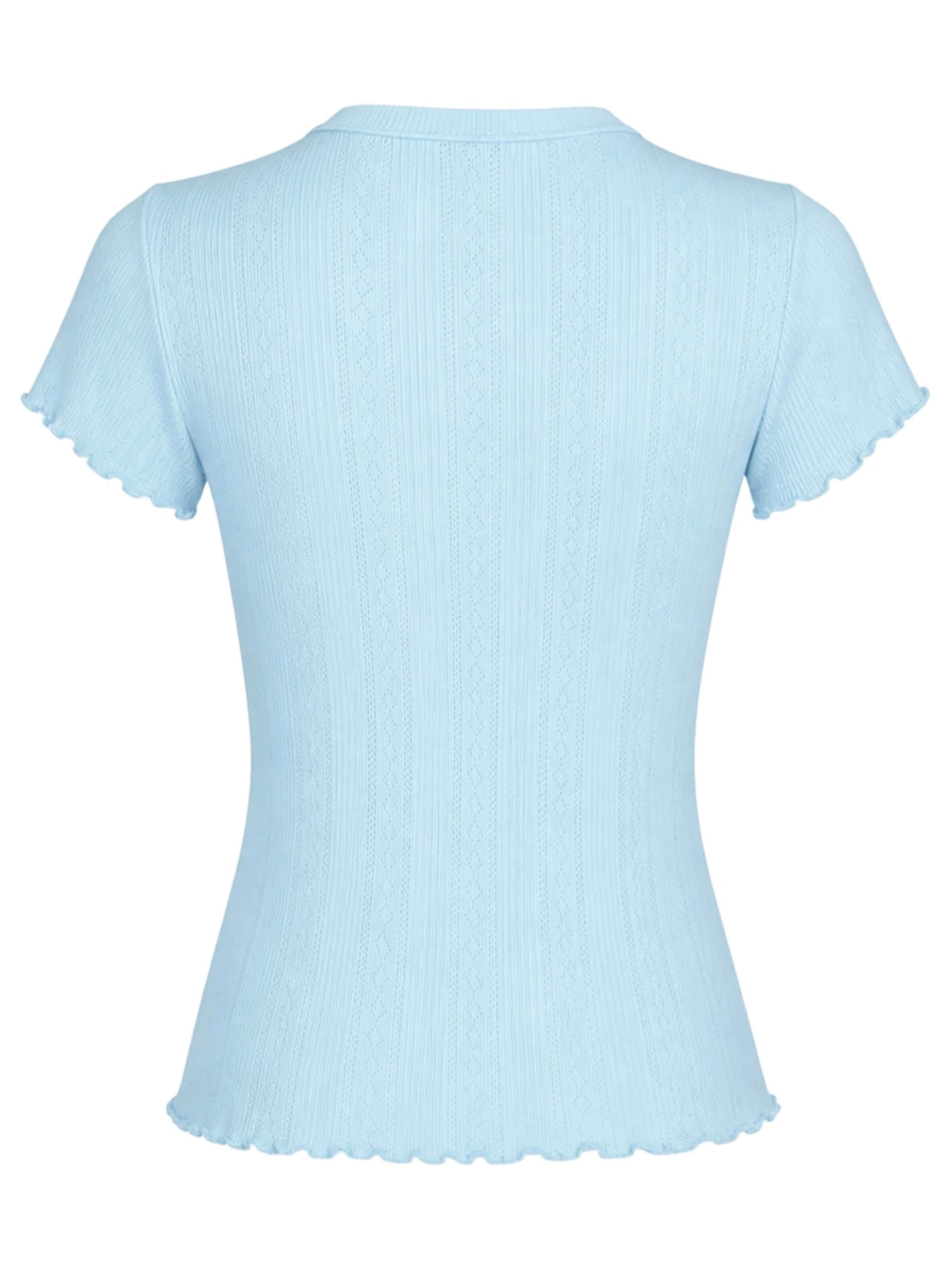 cfab Slaapshirt 'Soft Touch Jacquard Tee' in Blauw