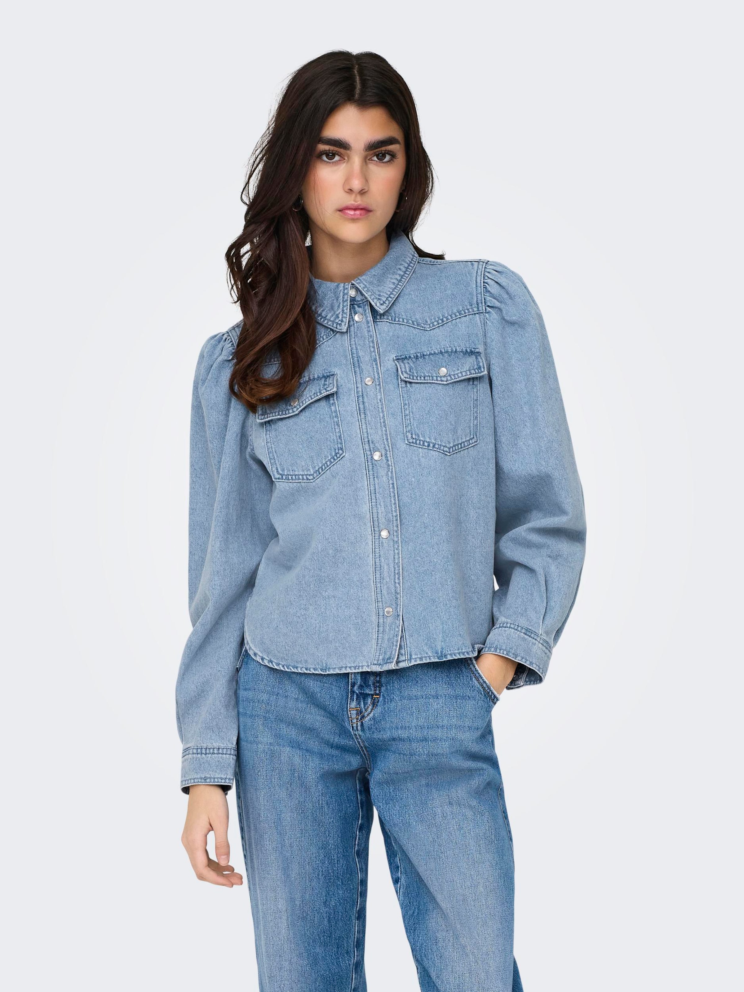 Mango Cotton denim long shirt sleeve 77096714-FRIDA-LM 77096714 Jean size 2  | eBay