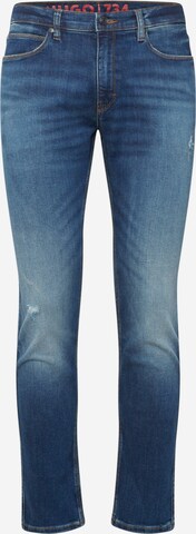 HUGO Slimfit Jeans '734' in Blauw: voorkant