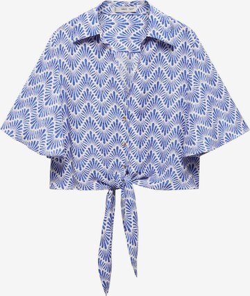 MANGO Blouse in Blauw: voorkant