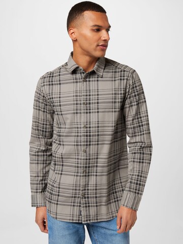 Only & Sons Regular fit Button Up Shirt 'AXL' in Grey: front