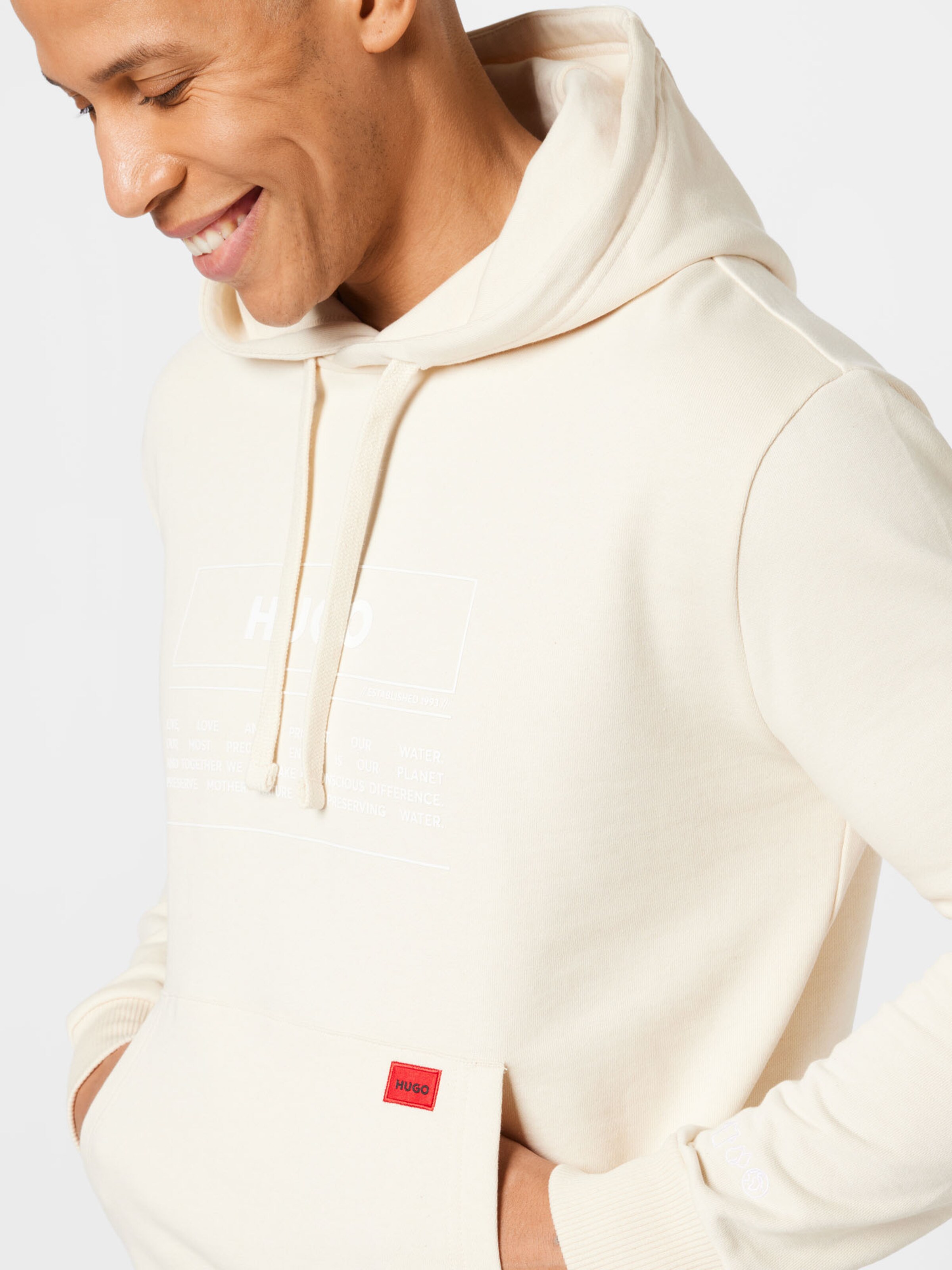 Männer Sweat HUGO Sweatshirt 'Debster' in Creme - AC47717 Männer Sweat HUGO Sweatshirt 'Debster' in Creme - AC47717