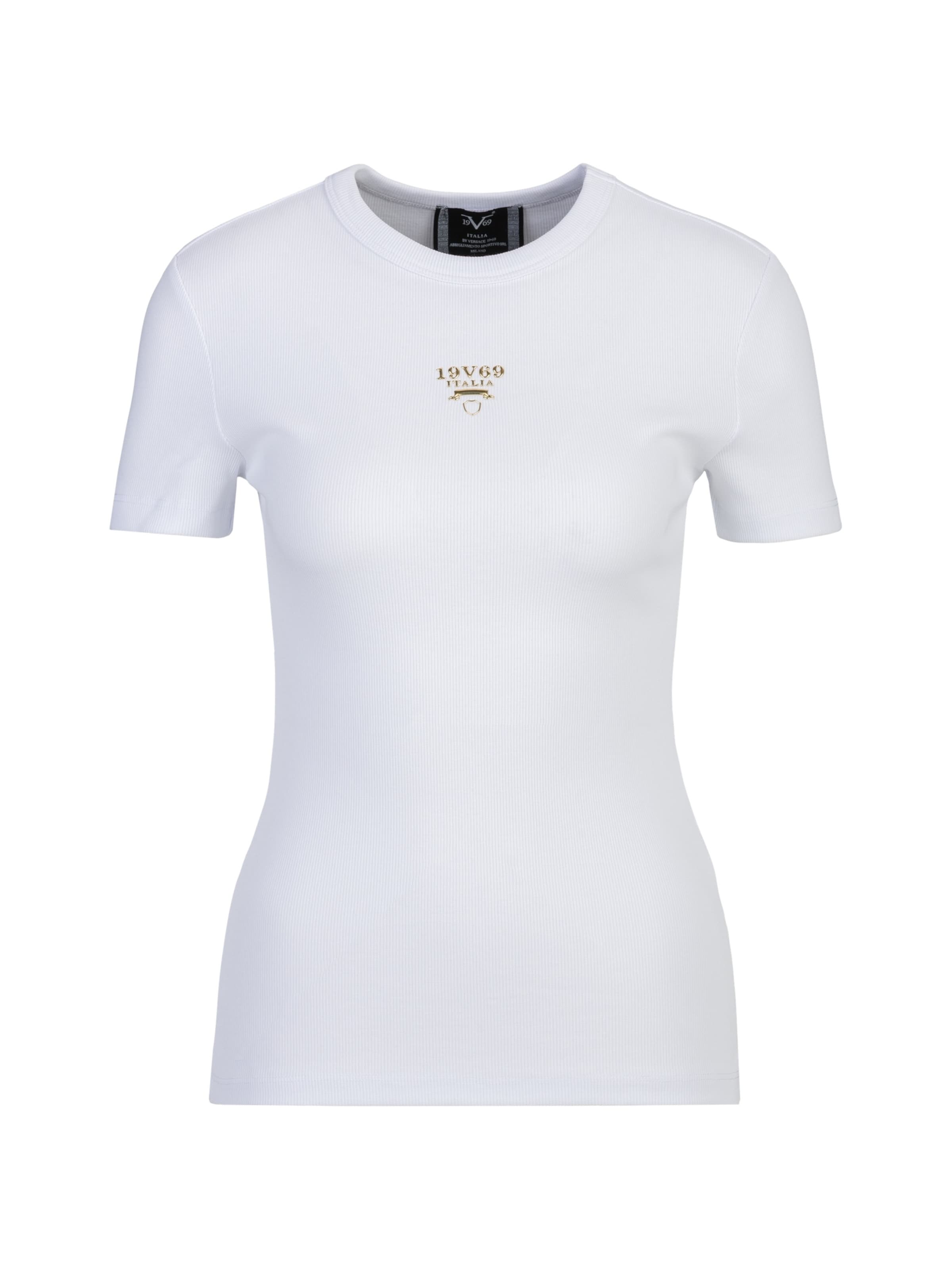 19V69 ITALIA Shirt 'Leta Logo' in Wit: voorkant