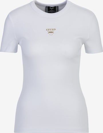 19V69 ITALIA Shirt 'Leta Logo' in Wit: voorkant