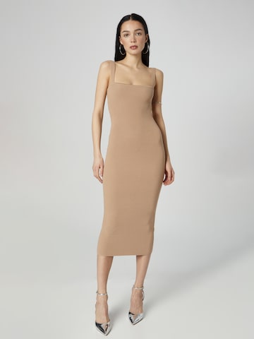 ABOUT YOU x Chiara Biasi Knitted dress 'Rea' in Beige: front