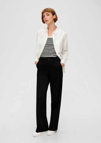 s.Oliver Wide leg Trousers with creases in Black
