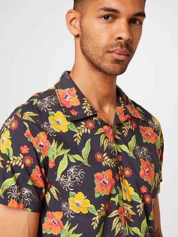 King Kerosin - Regular Fit Camisa 'Hibiscus' em preto