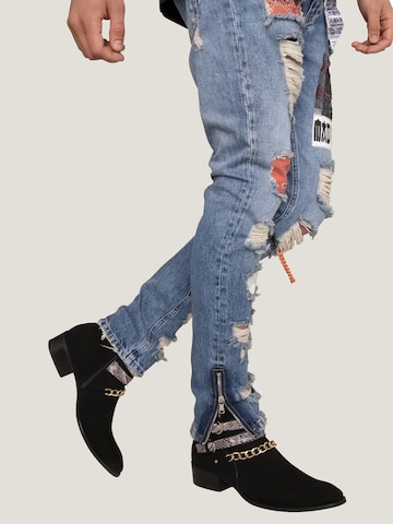 MAD TIGERS Boots 'SNAKE BUCKLE' i sort