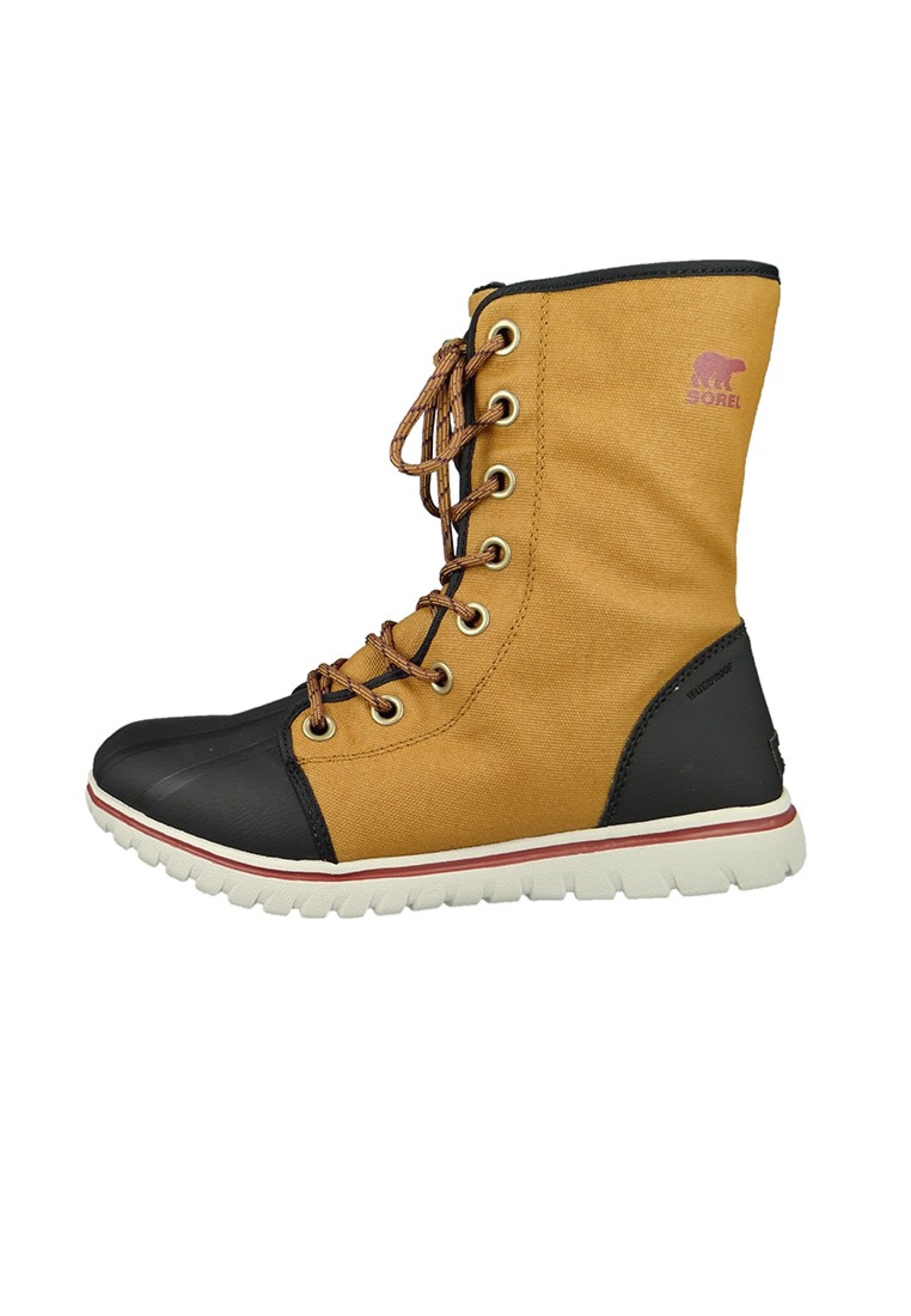 SOREL Lace-Up Ankle Boots in Yellow: front