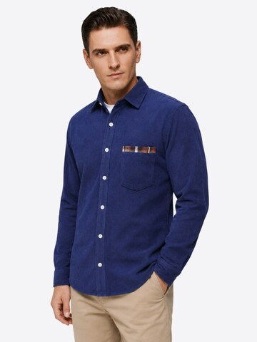 ALLTHEMEN Regular fit Button Up Shirt 'Tupfer' in Blue