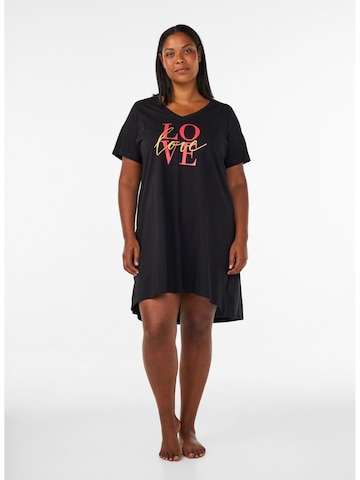 Chemise de nuit 'Malba' Zizzi en noir