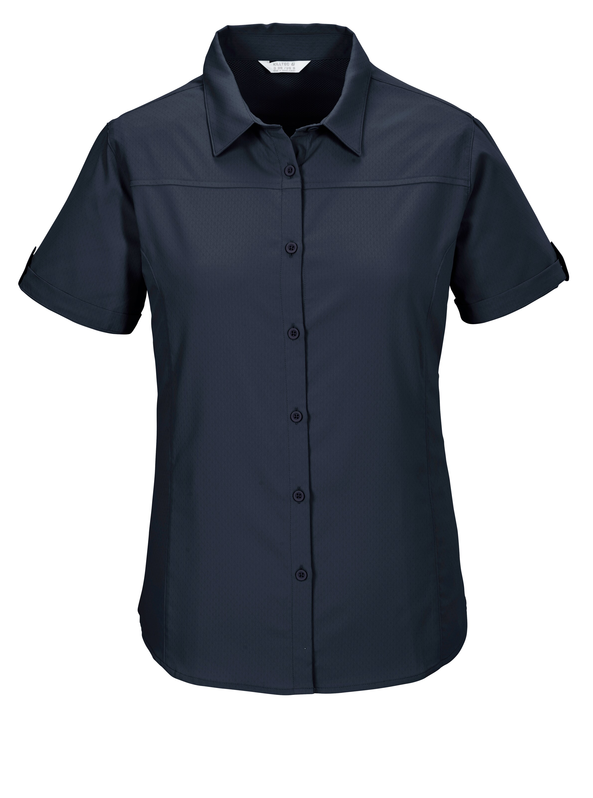 KILLTEC Athletic Button Up Shirt in Blue: front