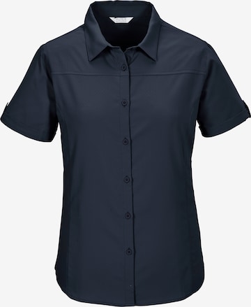 KILLTEC Athletic Button Up Shirt in Blue: front