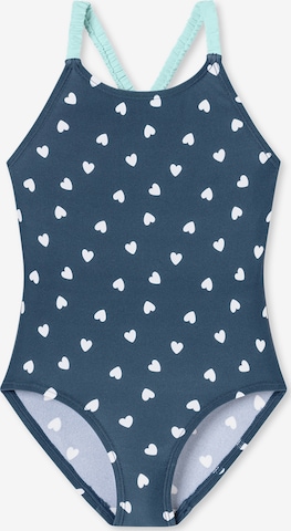 SCHIESSER Badeanzug ' Aqua Kids Girl ' in Blau: Vorderseite