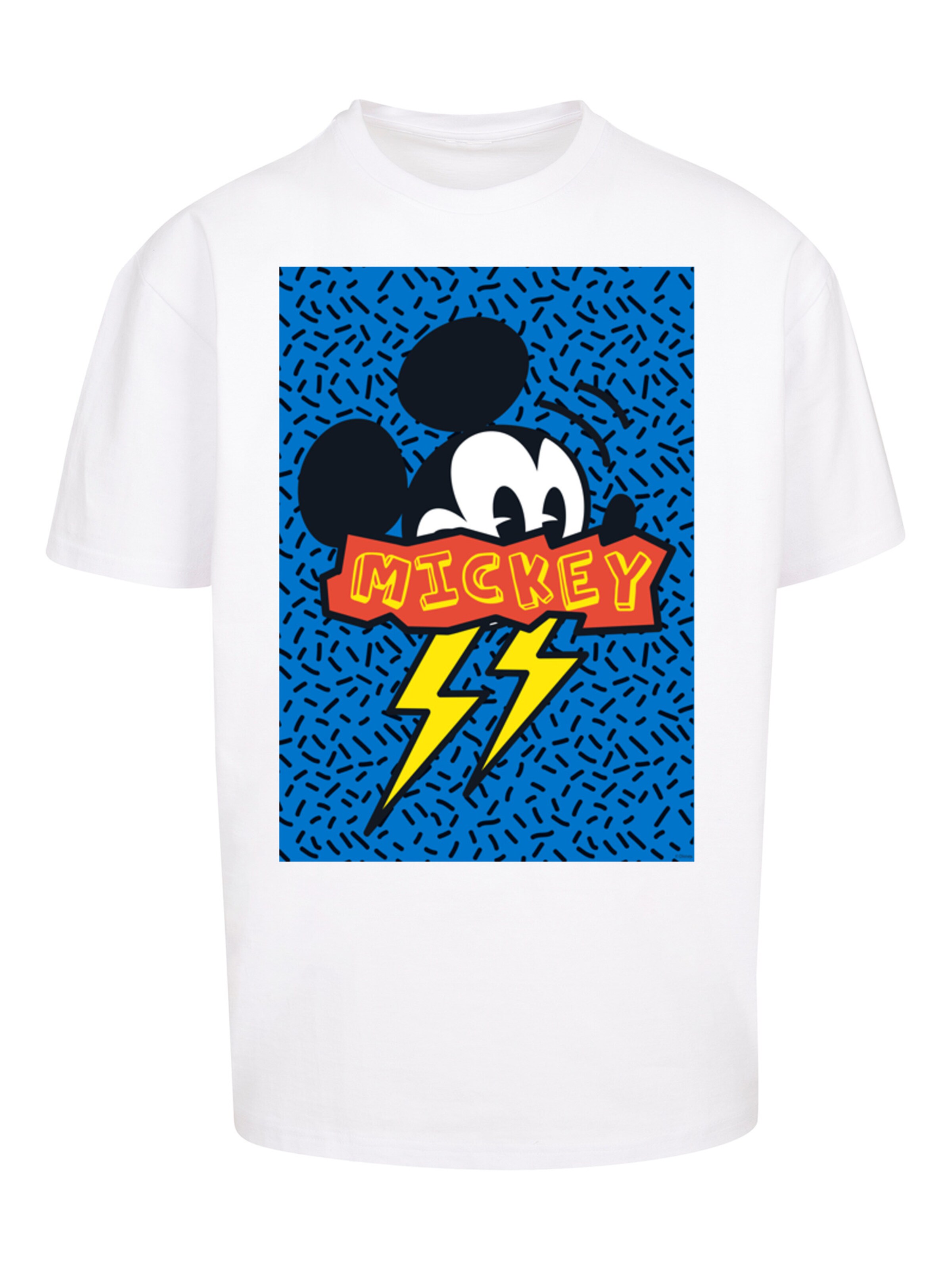 F4NT4STIC Shirt 'Disney Mickey Mouse 90s Flash' in White: front