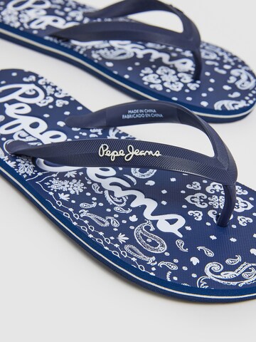 Pepe Jeans T-Bar Sandals ' WHALE ORIGIN ' in Blue