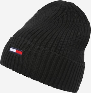 Tommy Jeans Beanie in Black: front