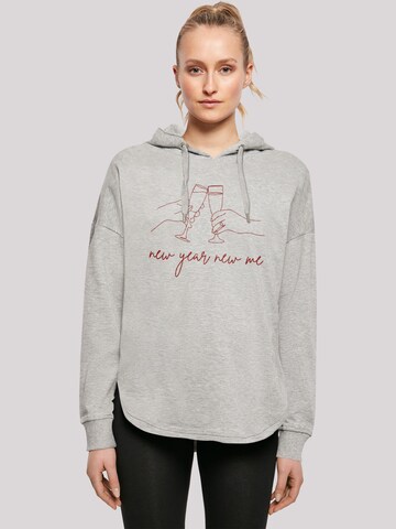 F4NT4STIC Sweatshirt 'Silvester Party new year new me' in Grijs: voorkant