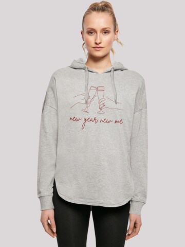 F4NT4STIC Sweatshirt 'Silvester Party new year new me' in Grey: front