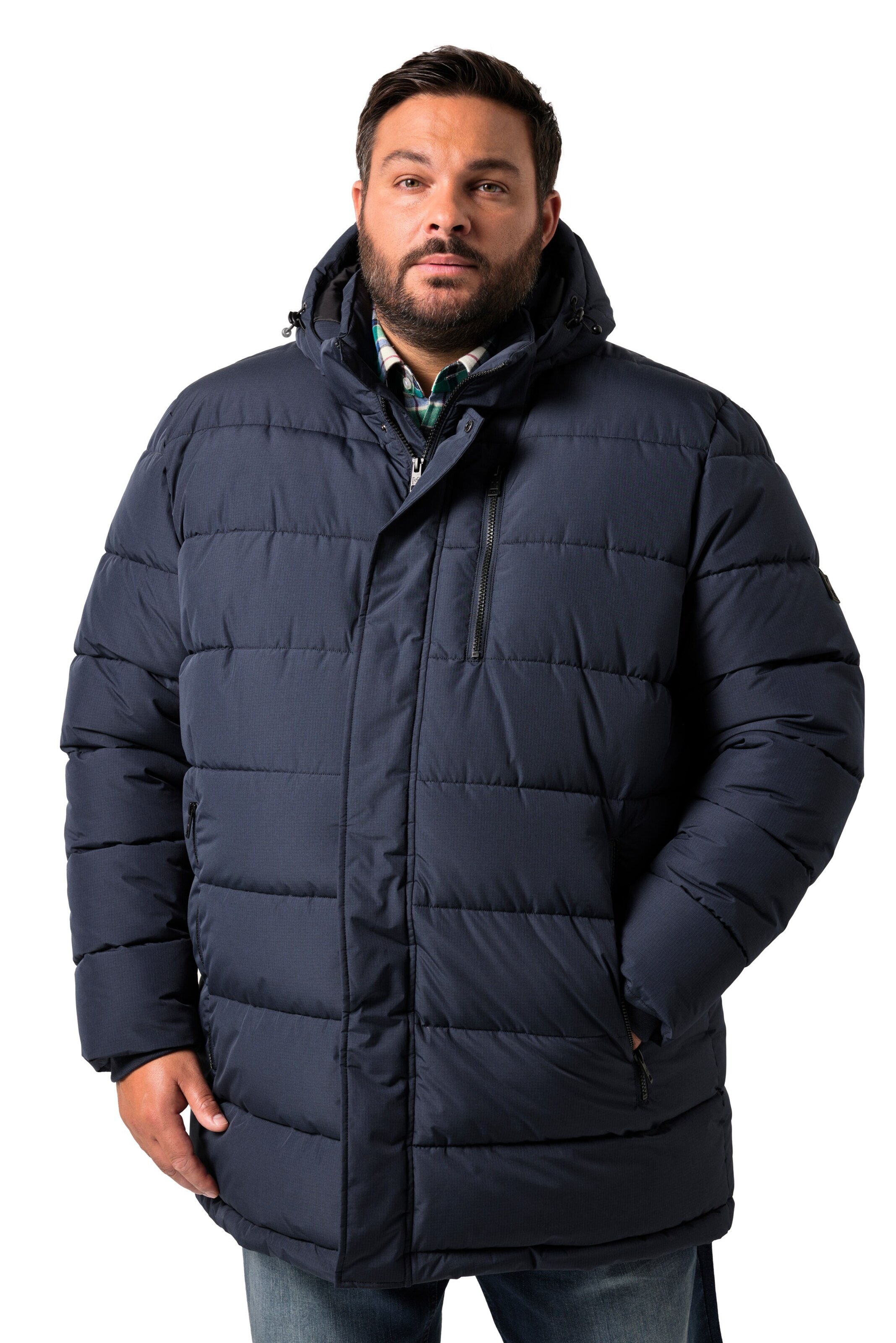 Men Plus Between-season jacket in Blue: front