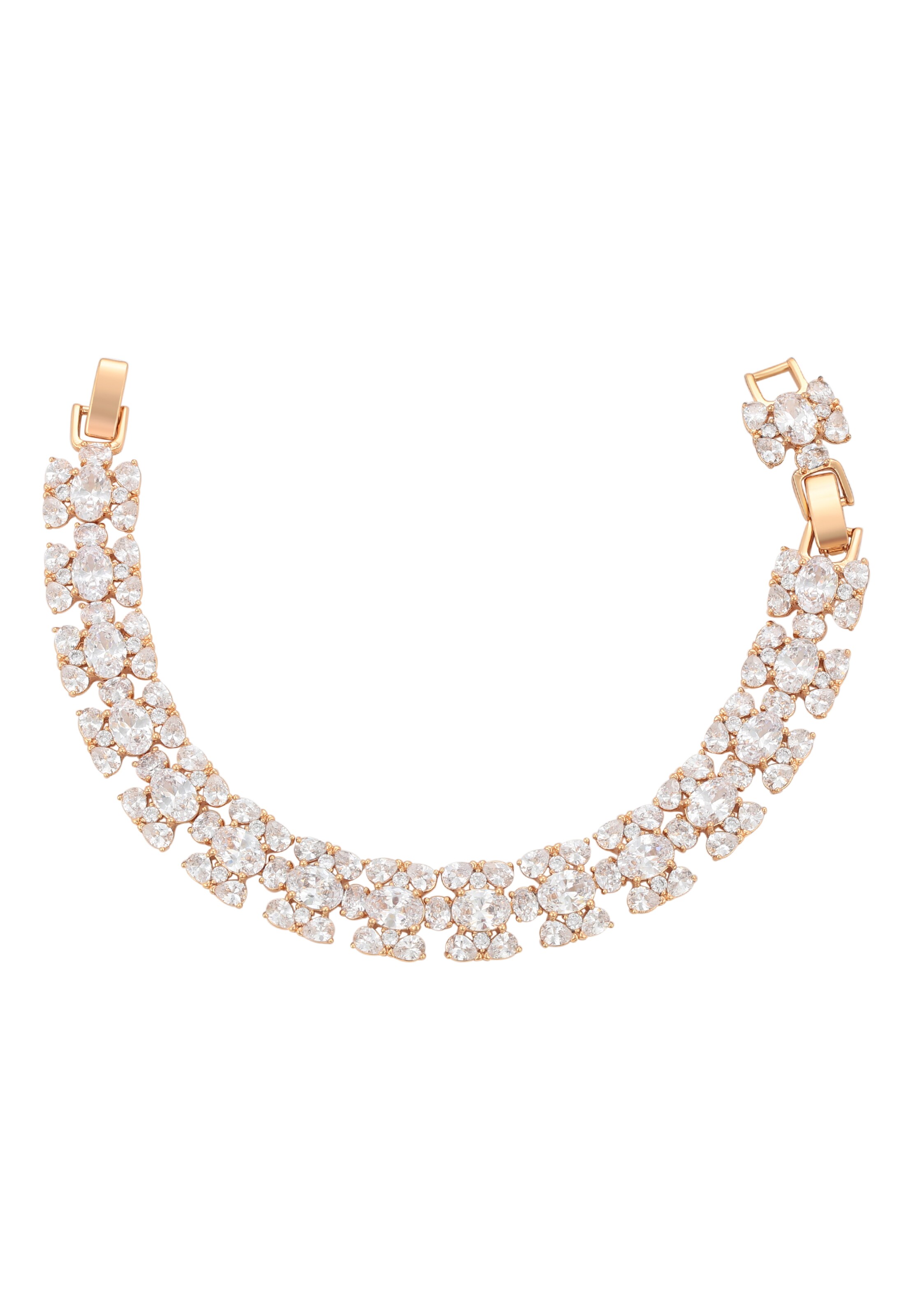 faina Pulsera en oro rosa / transparente, Vista del producto