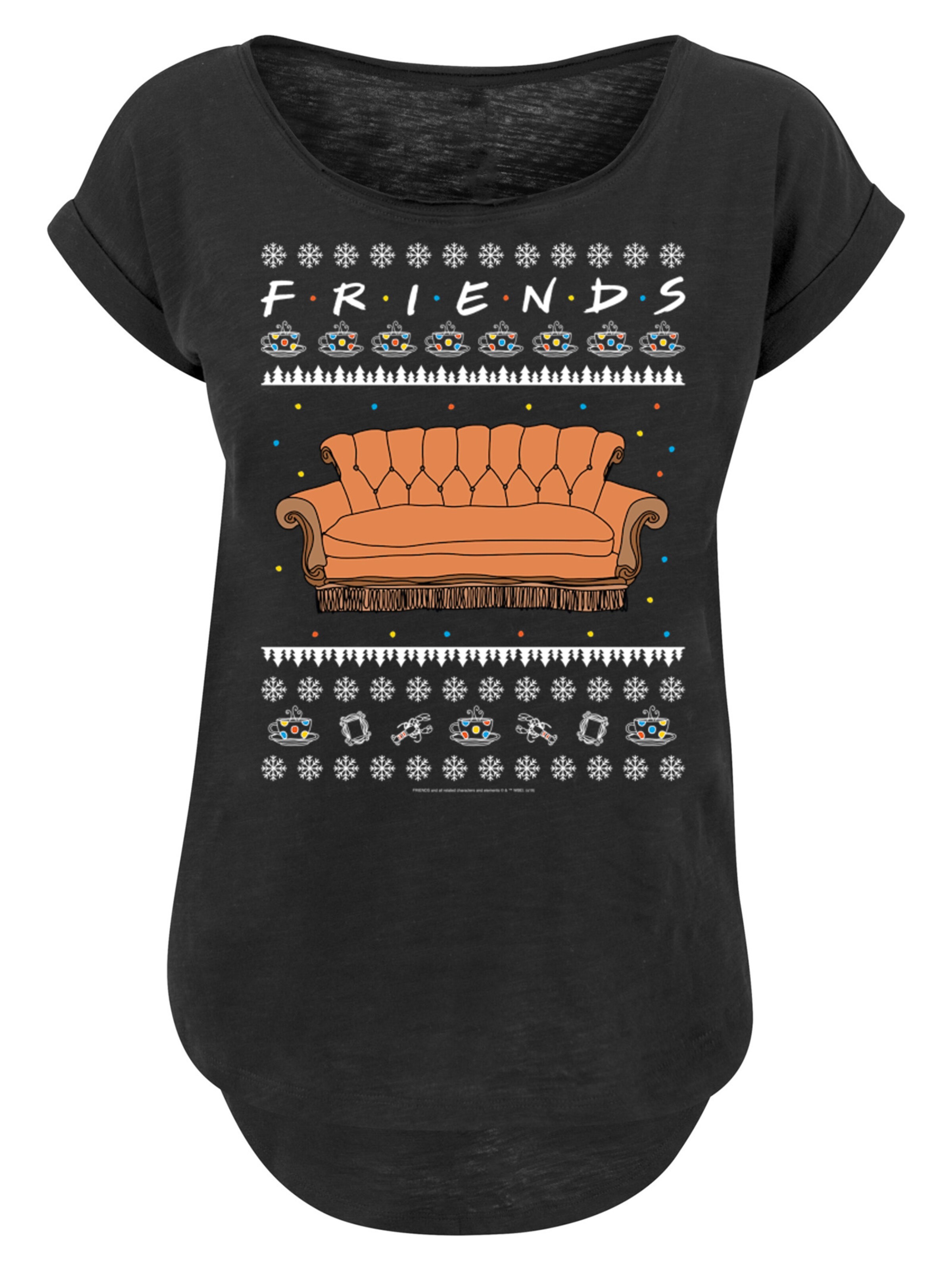 F4NT4STIC Shirt 'Friends Fair Isle Couch' in Black: front