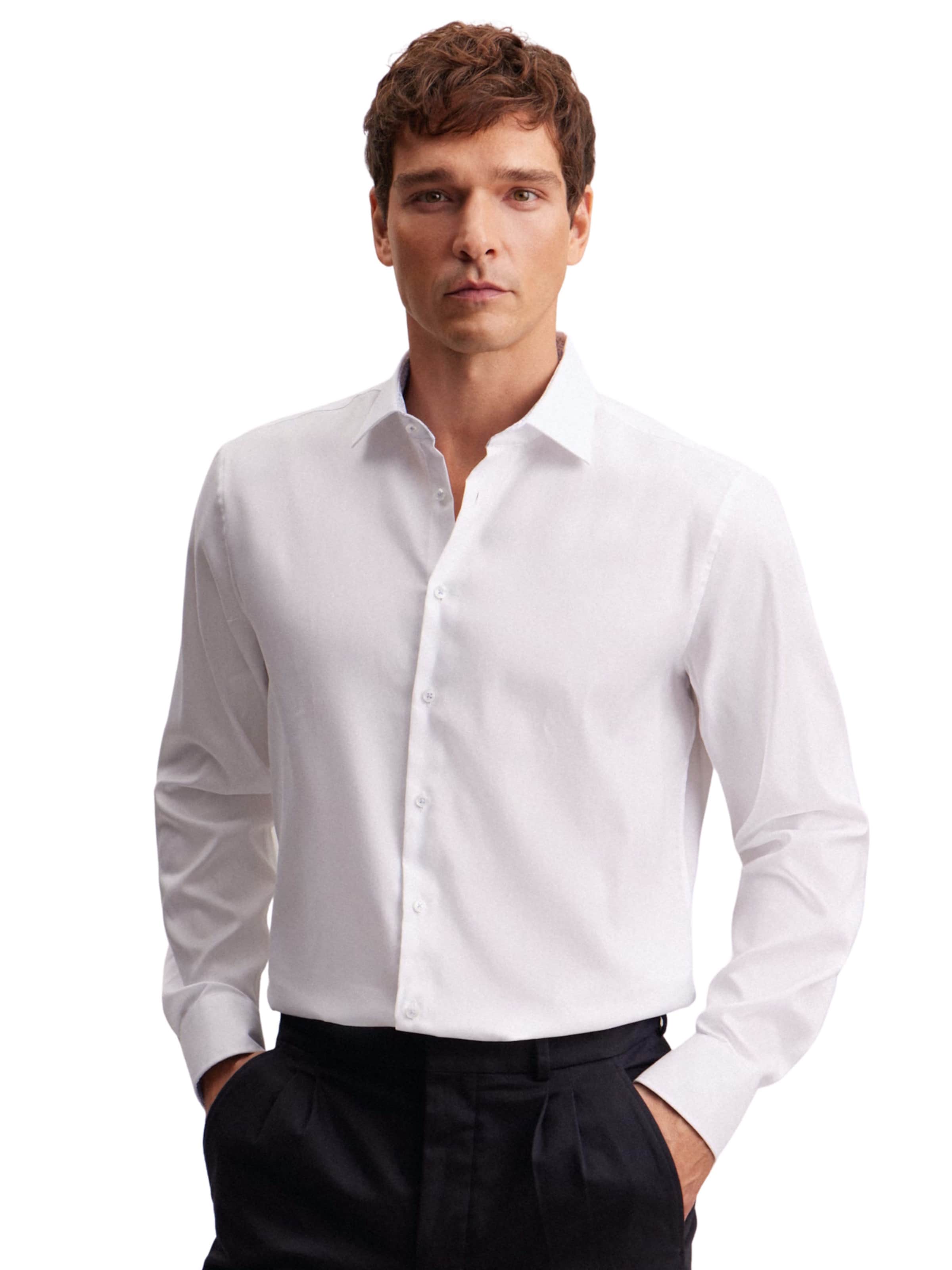 Coupe slim Chemise business SEIDENSTICKER en blanc : devant