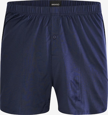 Hanro Boxer ' Cotton Sporty ' in Blau: Vorderseite