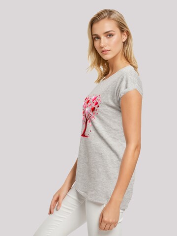 T-shirt 'Herz Baum Aquarell Druck' F4NT4STIC en gris