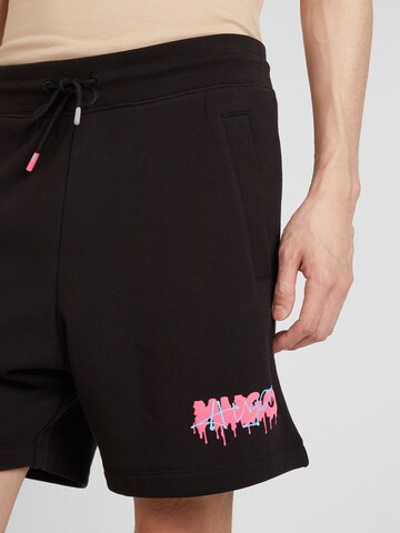 HUGO Loosefit Broek 'Dapalmi' in Zwart