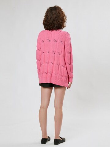 Influencer Knit Cardigan in Pink