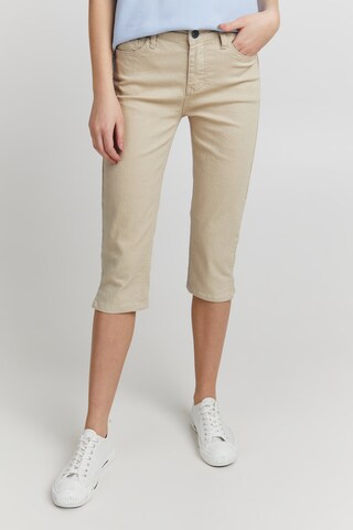 Oxmo Slim fit Pants 'Pam' in Beige: front