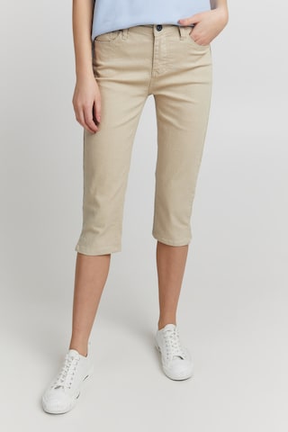 Oxmo Slim fit Pants ' OXPam ' in Beige: front