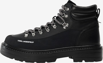 melns Karl Lagerfeld Klasiskie šņorzābaki: no priekšpuses