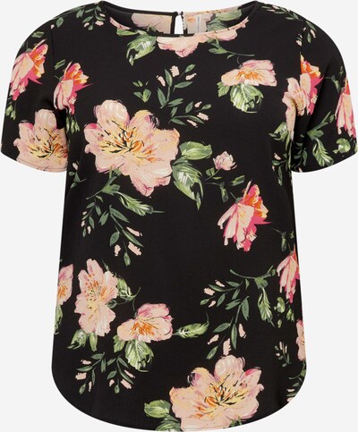ONLY Carmakoma Bluse 'Vica' in grün / hellgrün / orange / rosa / schwarz, Produktansicht