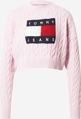 Tommy Jeans Trui in Roze: voorkant