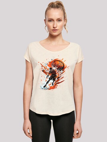 F4NT4STIC Shirt 'Basketball Sports Collection Orange Splash' in Sand |  ABOUT YOU