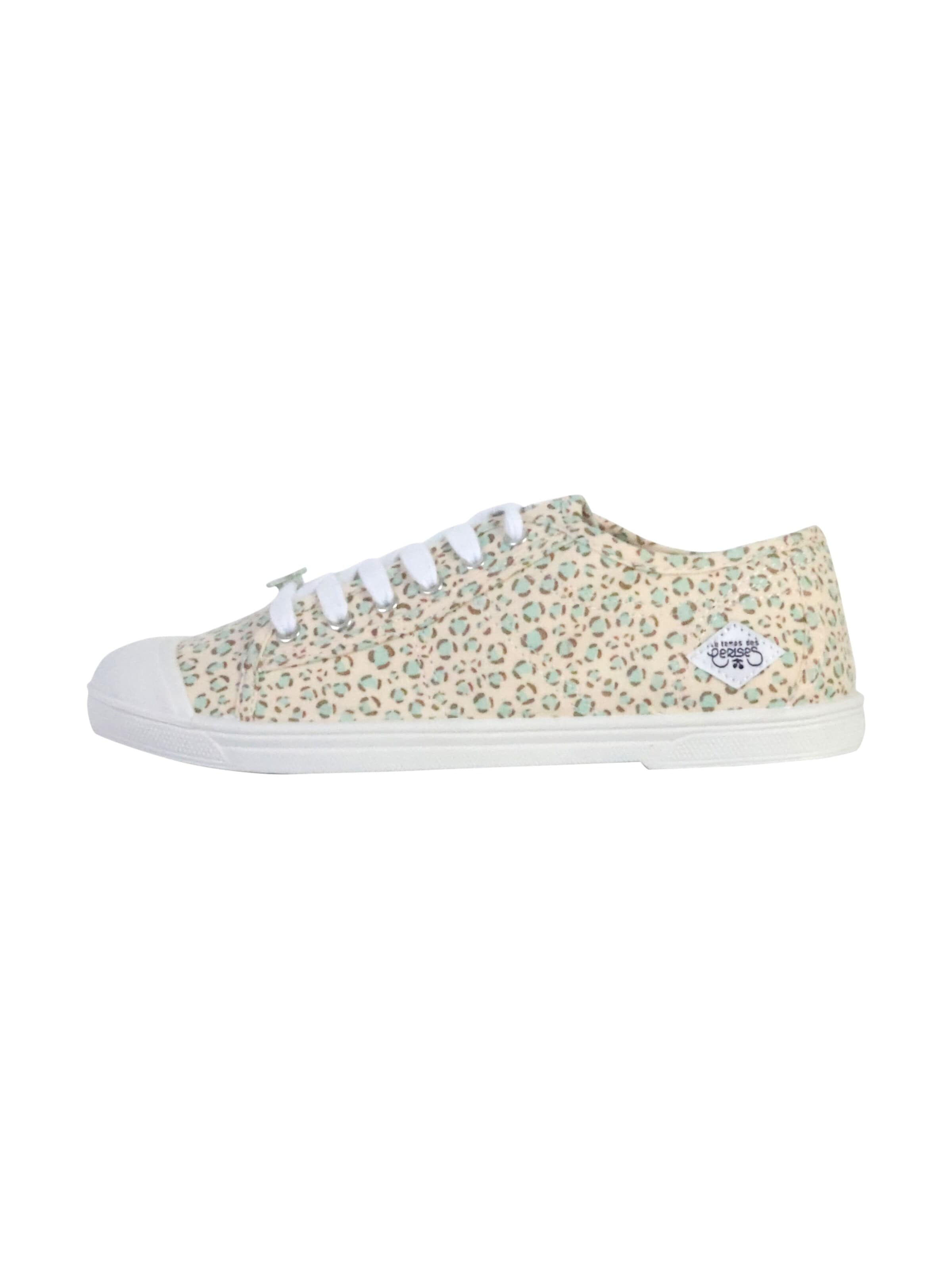 Chaussure de sport à lacets Le Temps Des Cerises en beige : devant