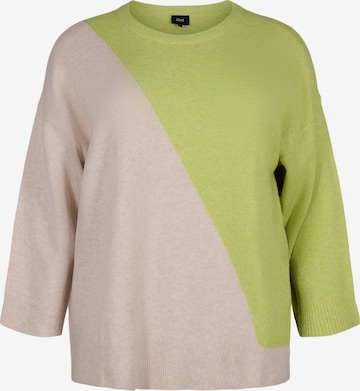 Zizzi Sweater 'SUNNY' in Green: front