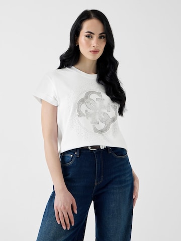 GUESS - Camiseta en blanco: frente