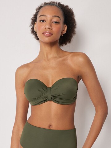 CALZEDONIA Bandeau Bikini Top 'Premium Sculpt' in Green: front