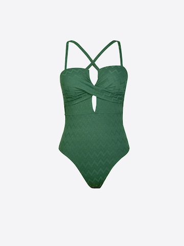 Cupshe Klassisch Badeanzug 'Square neckline'‌‌‌‌ in Grün