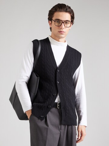 Lindbergh Knit cardigan in Black: front